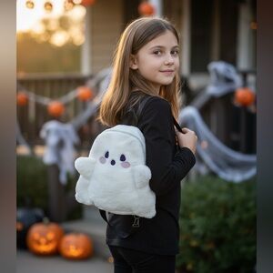 NEW Cute‎ Fluffy Ghost Backpack Mini Bag Halloween Kawaii Anime Inspired